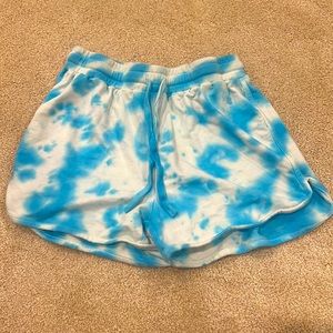 Blue and White Tie Dye Shorts (XS)